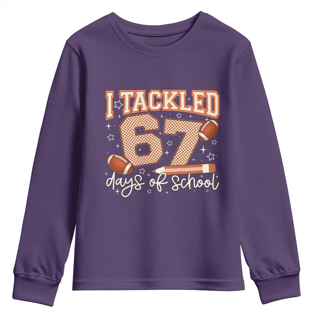 I Tackled 67 Days of School Youth Sweatshirt Funny Six Seven Meme Football Lover Milestone - Wonder Print Shop