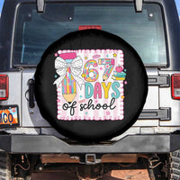 67 Days of School Spare Tire Cover Six Seven Cute Girly Pencil and Bow for Students Teachers - Wonder Print Shop