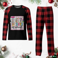 67 Days of School Plaid Pajama Set Six Seven Cute Girly Pencil and Bow for Students Teachers - Wonder Print Shop