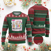 67 Days of School Ugly Christmas Sweater Six Seven Cute Girly Pencil and Bow for Students Teachers - Wonder Print Shop