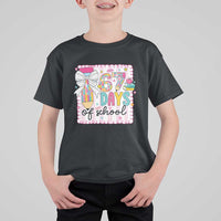 67 Days of School T Shirt For Kid Six Seven Cute Girly Pencil and Bow for Students Teachers - Wonder Print Shop