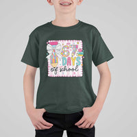 67 Days of School T Shirt For Kid Six Seven Cute Girly Pencil and Bow for Students Teachers - Wonder Print Shop