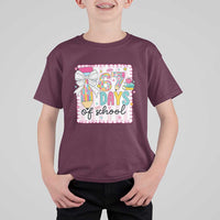 67 Days of School T Shirt For Kid Six Seven Cute Girly Pencil and Bow for Students Teachers - Wonder Print Shop