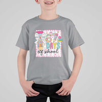 67 Days of School T Shirt For Kid Six Seven Cute Girly Pencil and Bow for Students Teachers - Wonder Print Shop