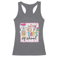 67 Days of School Racerback Tank Top Six Seven Cute Girly Pencil and Bow for Students Teachers - Wonder Print Shop