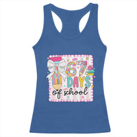 67 Days of School Racerback Tank Top Six Seven Cute Girly Pencil and Bow for Students Teachers - Wonder Print Shop