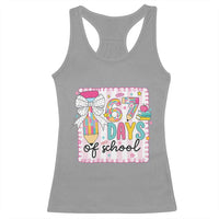67 Days of School Racerback Tank Top Six Seven Cute Girly Pencil and Bow for Students Teachers - Wonder Print Shop