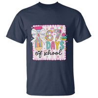 67 Days of School T Shirt Six Seven Cute Girly Pencil and Bow for Students Teachers - Wonder Print Shop