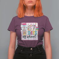 67 Days of School T Shirt For Women Six Seven Cute Girly Pencil and Bow for Students Teachers - Wonder Print Shop