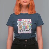 67 Days of School T Shirt For Women Six Seven Cute Girly Pencil and Bow for Students Teachers - Wonder Print Shop