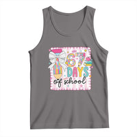 67 Days of School Tank Top Six Seven Cute Girly Pencil and Bow for Students Teachers - Wonder Print Shop