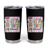 67 Days of School Tumbler Cup Six Seven Cute Girly Pencil and Bow for Students Teachers - Wonder Print Shop