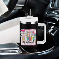 67 Days of School Tumbler With Handle Six Seven Cute Girly Pencil and Bow for Students Teachers - Wonder Print Shop