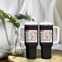 67 Days of School Tumbler With Handle Six Seven Cute Girly Pencil and Bow for Students Teachers - Wonder Print Shop