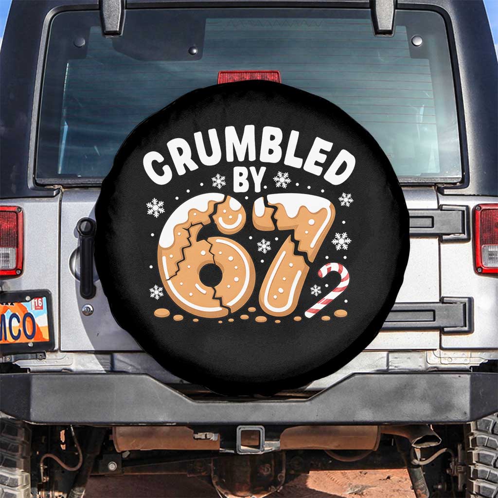 Crumbled by 67 Spare Tire Cover Funny Gingerbread Christmas Meme Cookie Chaos - Wonder Print Shop