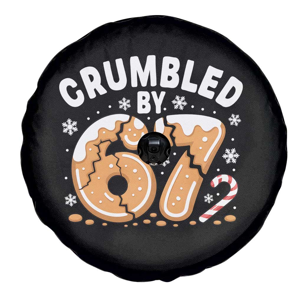 Crumbled by 67 Spare Tire Cover Funny Gingerbread Christmas Meme Cookie Chaos - Wonder Print Shop