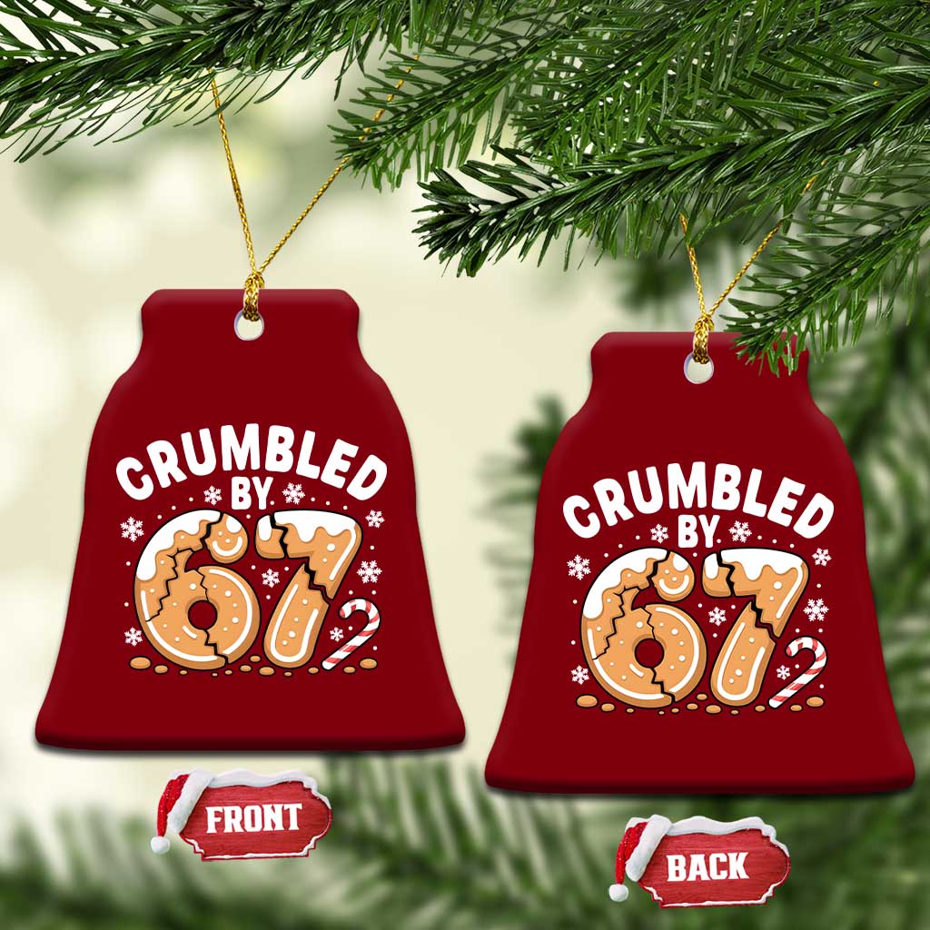 Crumbled by 67 Ceramic Ornament Funny Gingerbread Christmas Meme Cookie Chaos - Wonder Print Shop