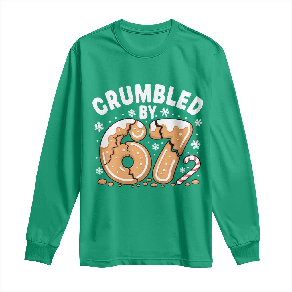 Crumbled by 67 Long Sleeve Shirt Funny Gingerbread Christmas Meme Cookie Chaos - Wonder Print Shop