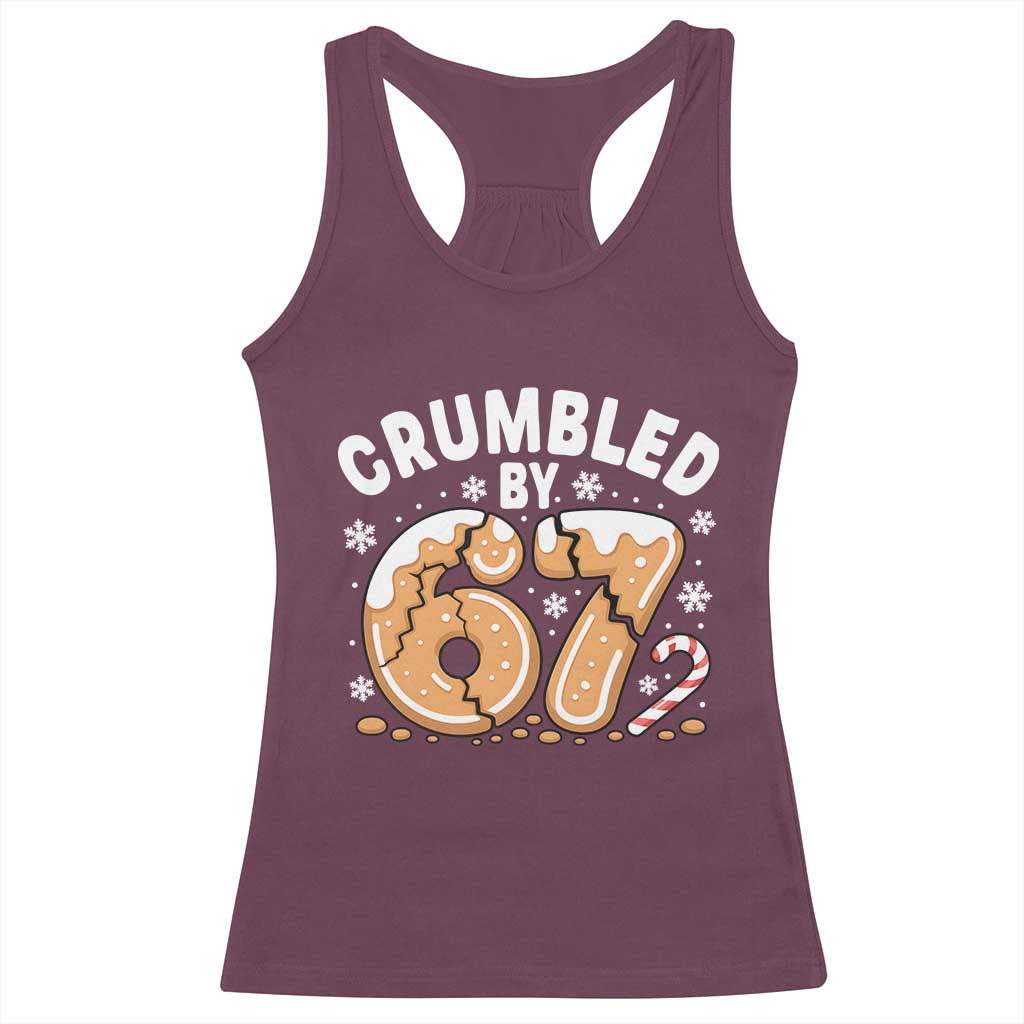 Crumbled by 67 Racerback Tank Top Funny Gingerbread Christmas Meme Cookie Chaos - Wonder Print Shop