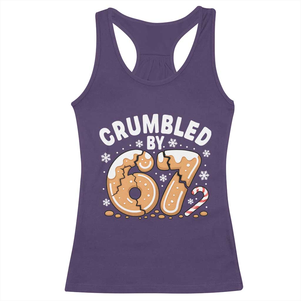 Crumbled by 67 Racerback Tank Top Funny Gingerbread Christmas Meme Cookie Chaos - Wonder Print Shop