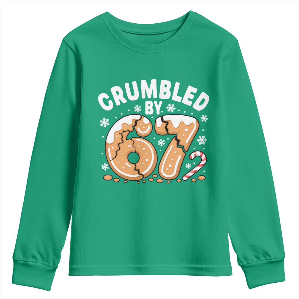 Crumbled by 67 Youth Sweatshirt Funny Gingerbread Christmas Meme Cookie Chaos - Wonder Print Shop
