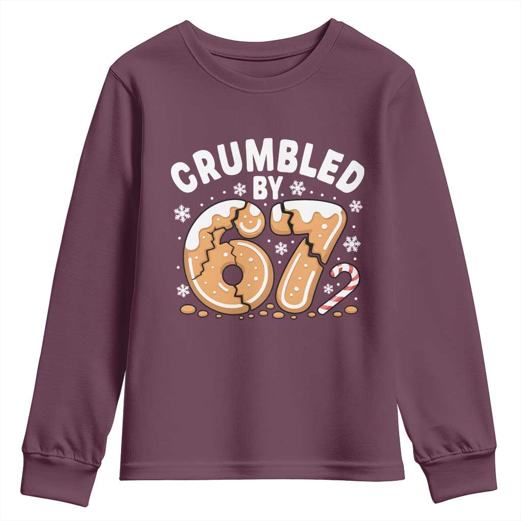 Crumbled by 67 Youth Sweatshirt Funny Gingerbread Christmas Meme Cookie Chaos - Wonder Print Shop