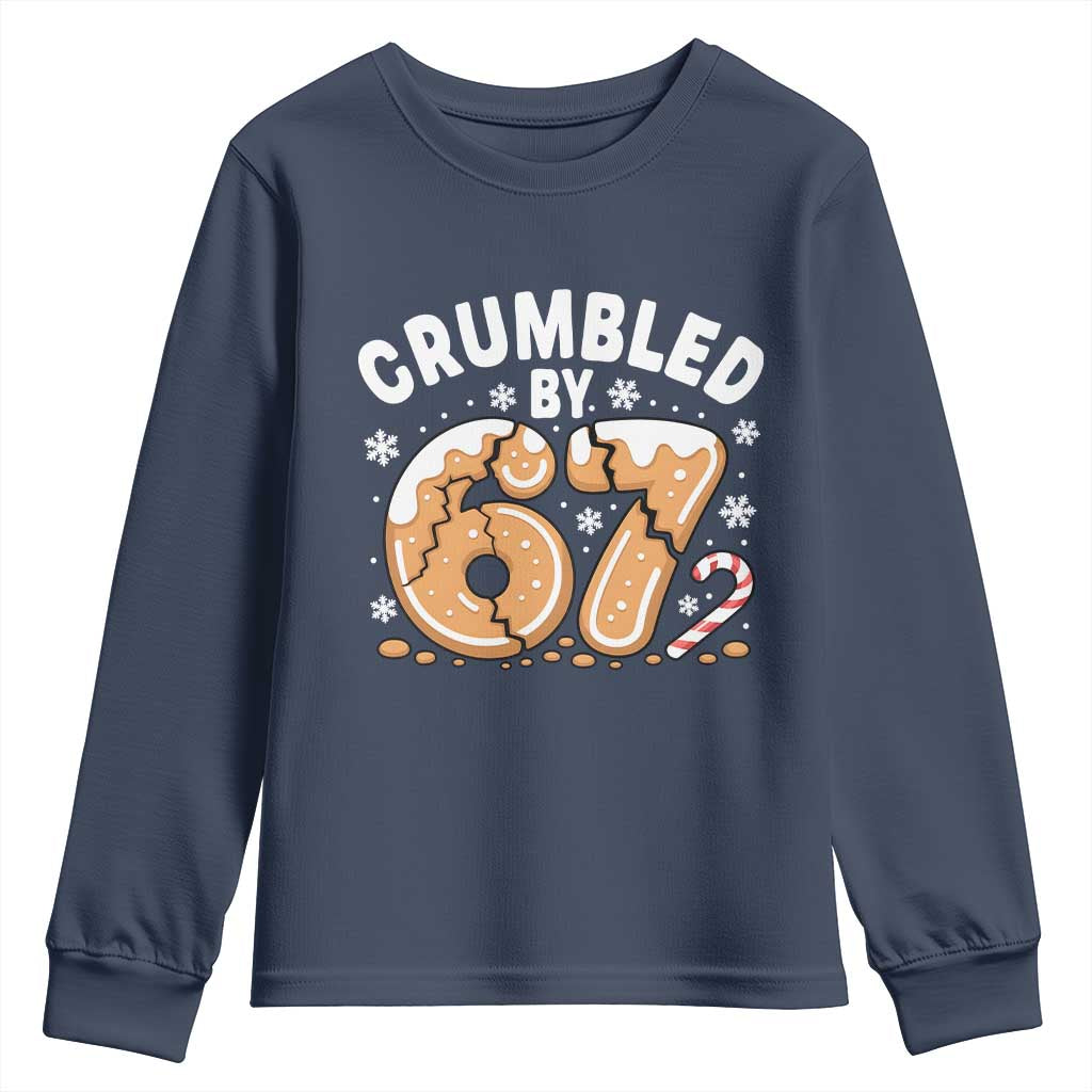 Crumbled by 67 Youth Sweatshirt Funny Gingerbread Christmas Meme Cookie Chaos - Wonder Print Shop