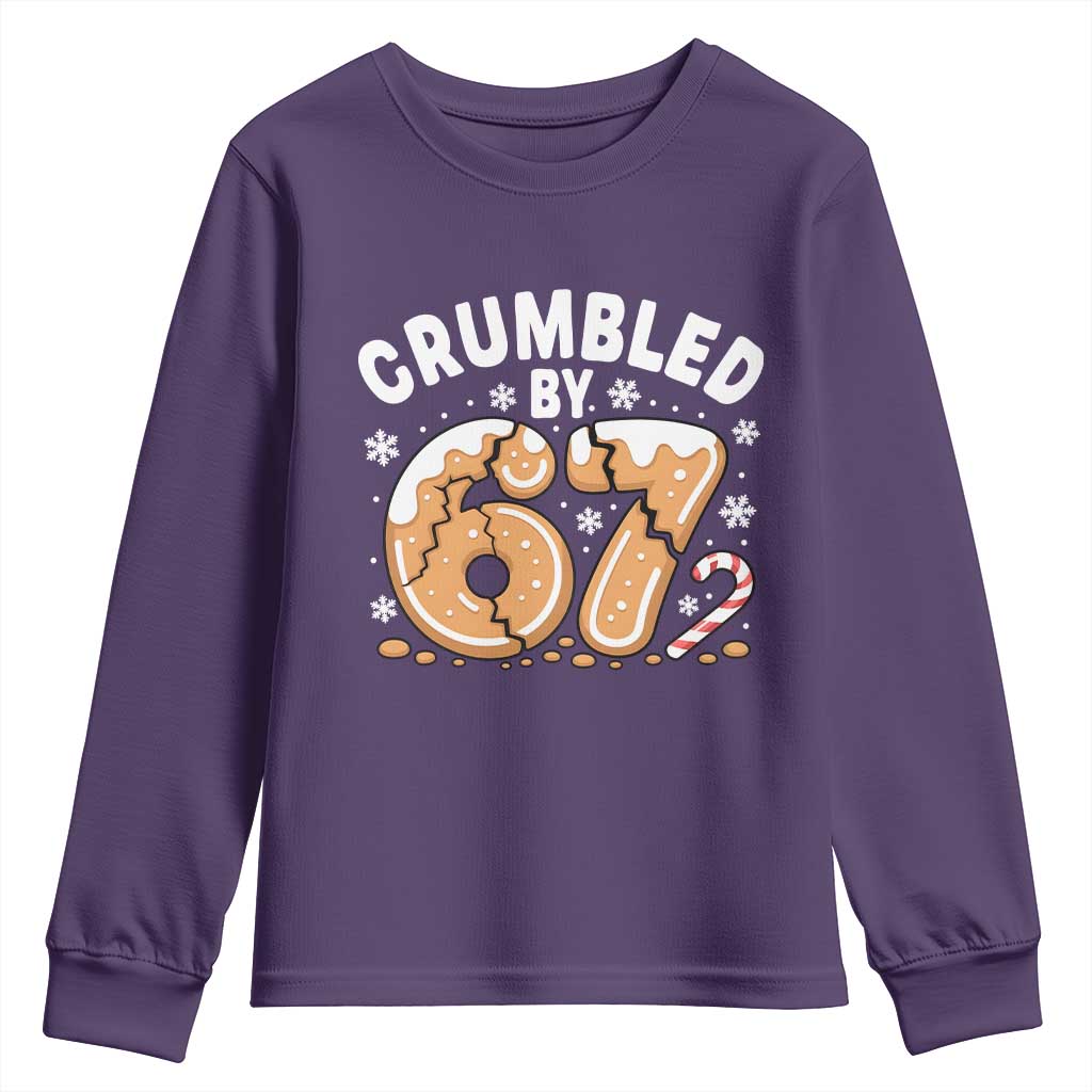Crumbled by 67 Youth Sweatshirt Funny Gingerbread Christmas Meme Cookie Chaos - Wonder Print Shop