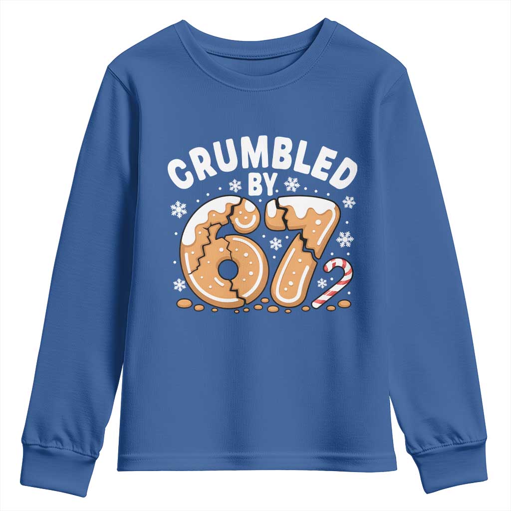 Crumbled by 67 Youth Sweatshirt Funny Gingerbread Christmas Meme Cookie Chaos - Wonder Print Shop