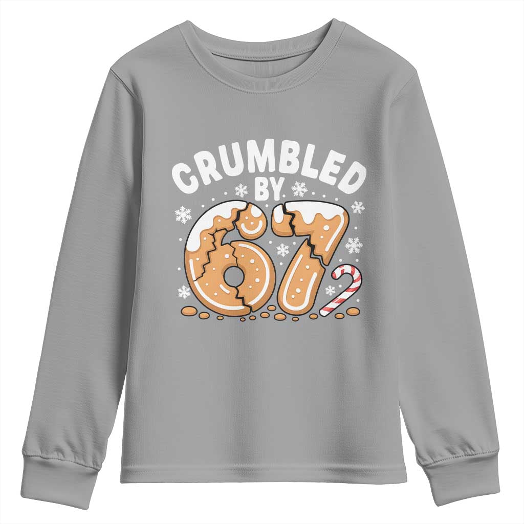 Crumbled by 67 Youth Sweatshirt Funny Gingerbread Christmas Meme Cookie Chaos - Wonder Print Shop