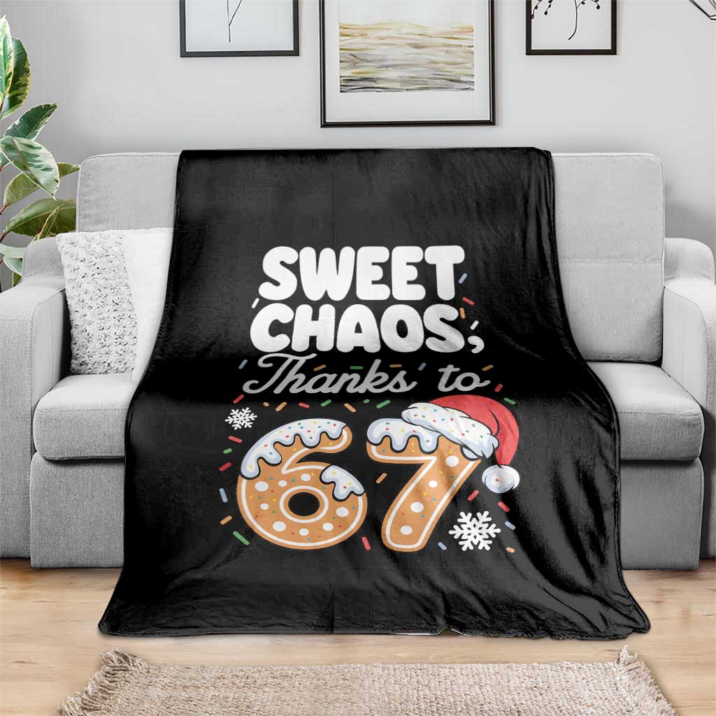 Sweet Chaos Thanks to 67 Throw Blanket Funny Christmas Cookie Meme with Sprinkles - Wonder Print Shop