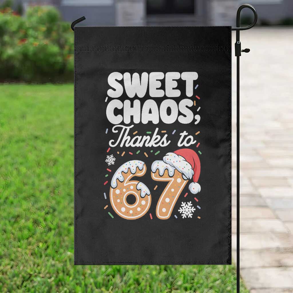 Sweet Chaos Thanks to 67 Garden Flag Funny Christmas Cookie Meme with Sprinkles - Wonder Print Shop