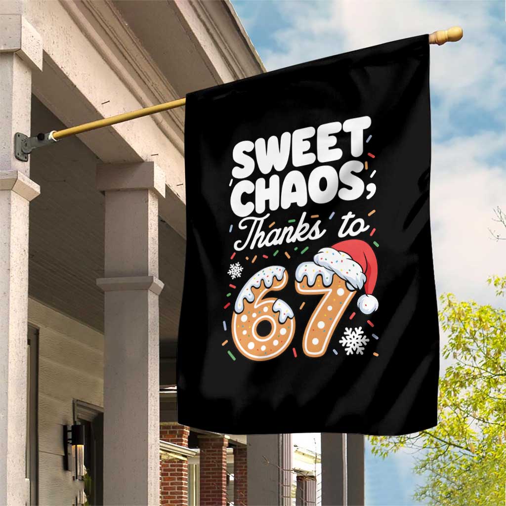 Sweet Chaos Thanks to 67 Garden Flag Funny Christmas Cookie Meme with Sprinkles - Wonder Print Shop