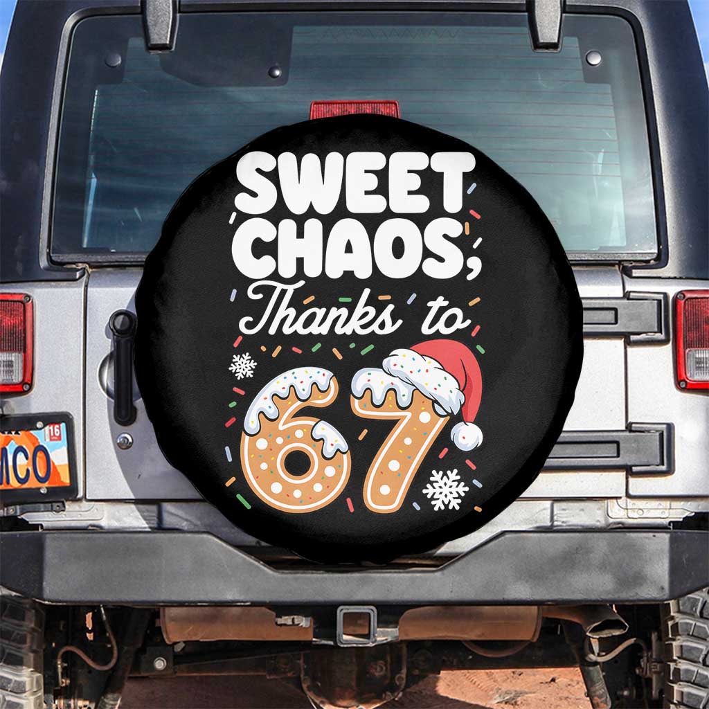 Sweet Chaos Thanks to 67 Spare Tire Cover Funny Christmas Cookie Meme with Sprinkles - Wonder Print Shop