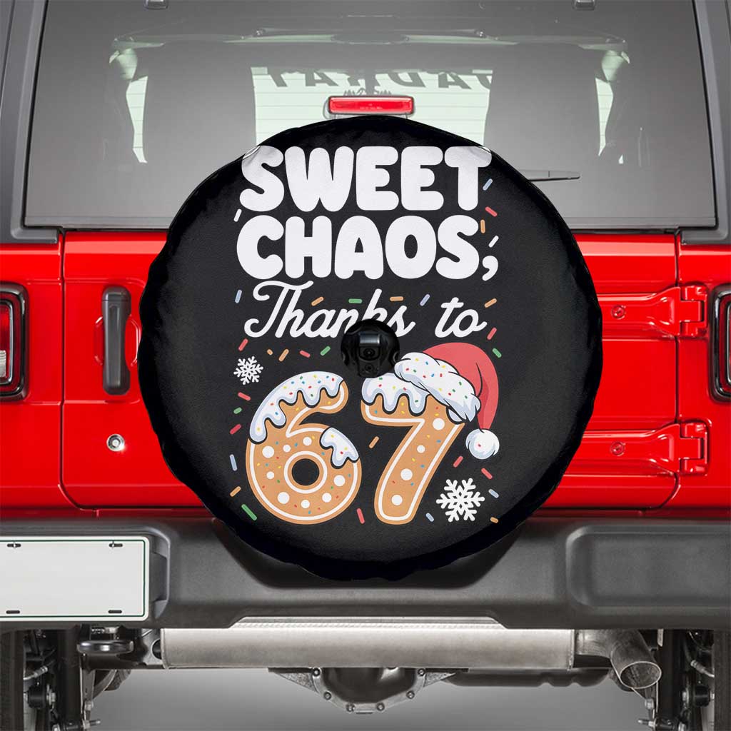 Sweet Chaos Thanks to 67 Spare Tire Cover Funny Christmas Cookie Meme with Sprinkles - Wonder Print Shop
