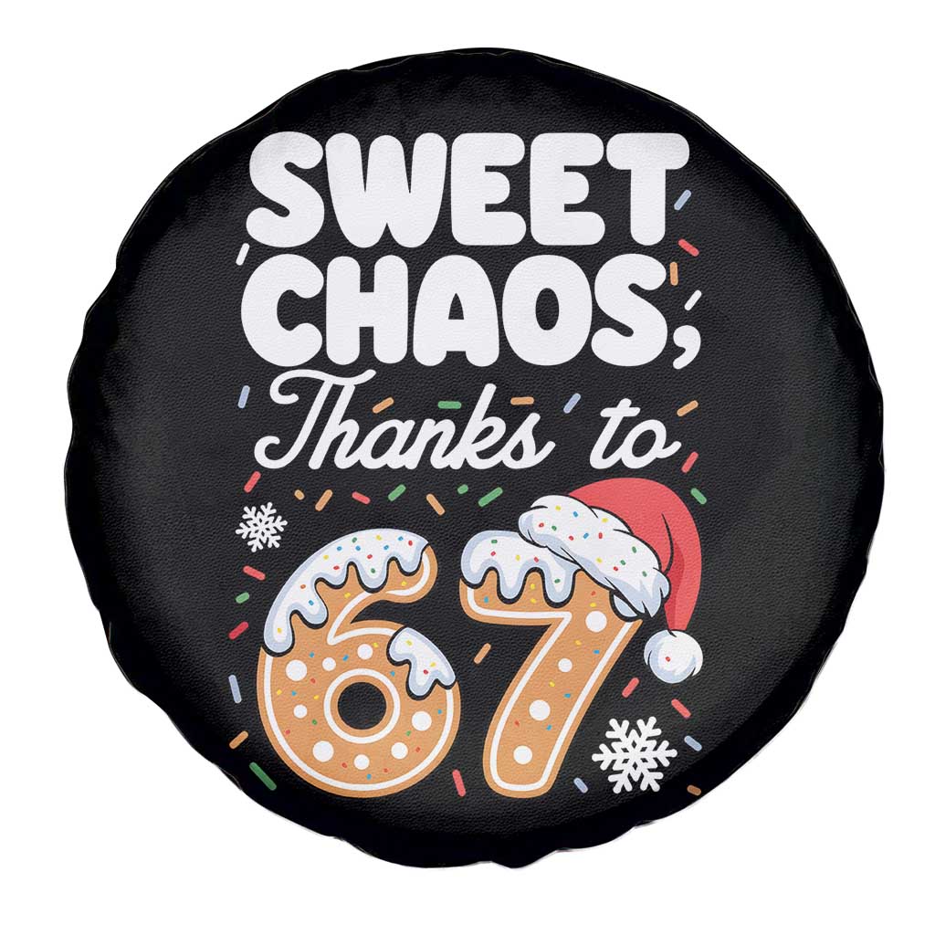 Sweet Chaos Thanks to 67 Spare Tire Cover Funny Christmas Cookie Meme with Sprinkles - Wonder Print Shop