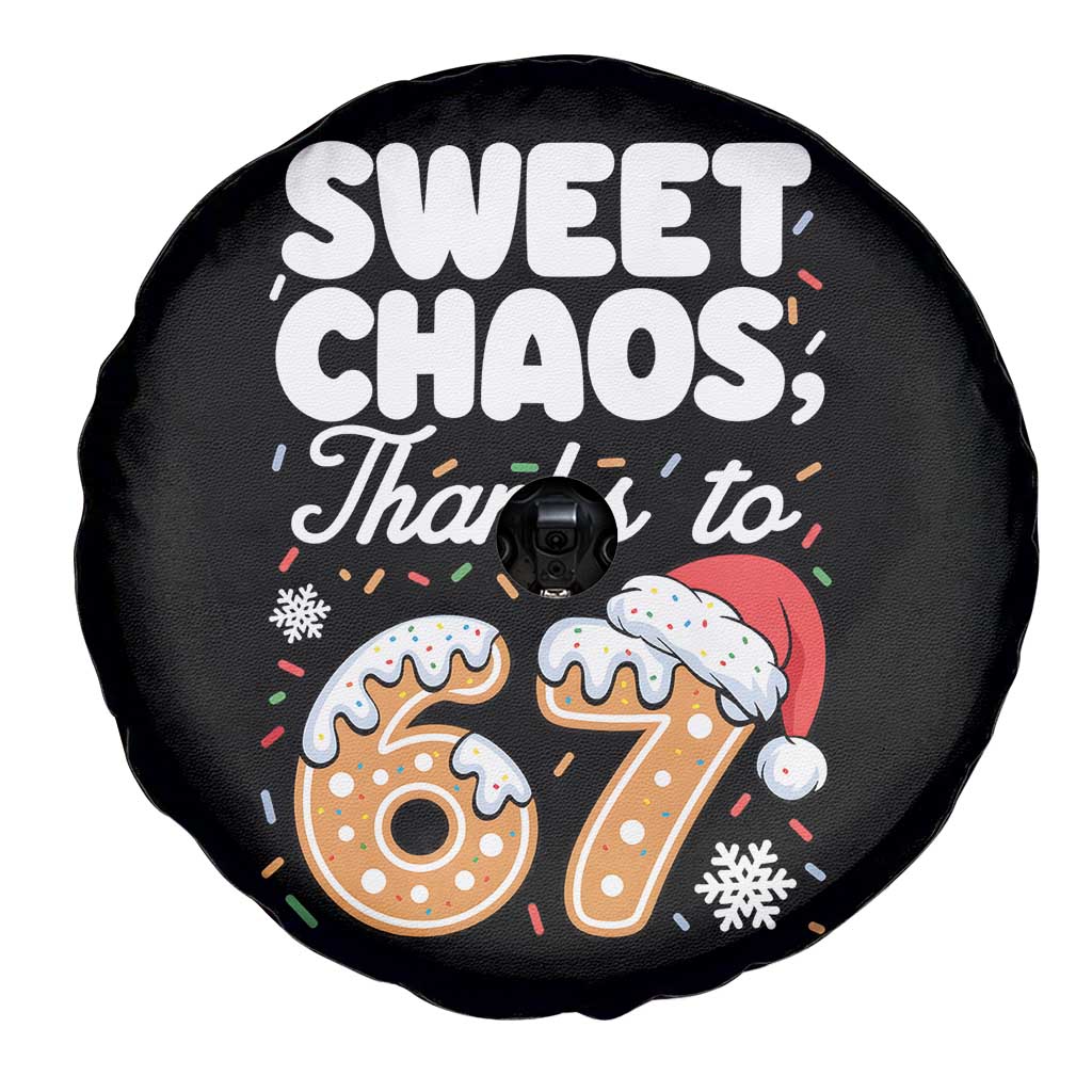 Sweet Chaos Thanks to 67 Spare Tire Cover Funny Christmas Cookie Meme with Sprinkles - Wonder Print Shop
