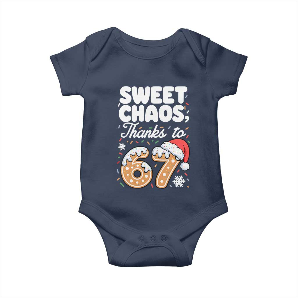 Sweet Chaos Thanks to 67 Baby Onesie Funny Christmas Cookie Meme with Sprinkles - Wonder Print Shop
