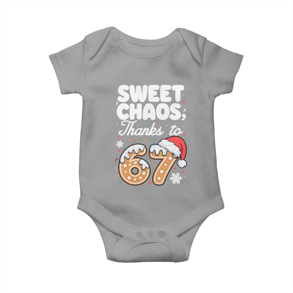 Sweet Chaos Thanks to 67 Baby Onesie Funny Christmas Cookie Meme with Sprinkles - Wonder Print Shop