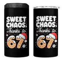 Sweet Chaos Thanks to 67 4 in 1 Can Cooler Tumbler Funny Christmas Cookie Meme with Sprinkles - Wonder Print Shop