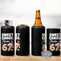 Sweet Chaos Thanks to 67 4 in 1 Can Cooler Tumbler Funny Christmas Cookie Meme with Sprinkles - Wonder Print Shop