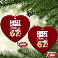 Sweet Chaos Thanks to 67 Ceramic Ornament Funny Christmas Cookie Meme with Sprinkles - Wonder Print Shop