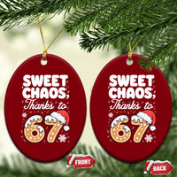 Sweet Chaos Thanks to 67 Ceramic Ornament Funny Christmas Cookie Meme with Sprinkles - Wonder Print Shop