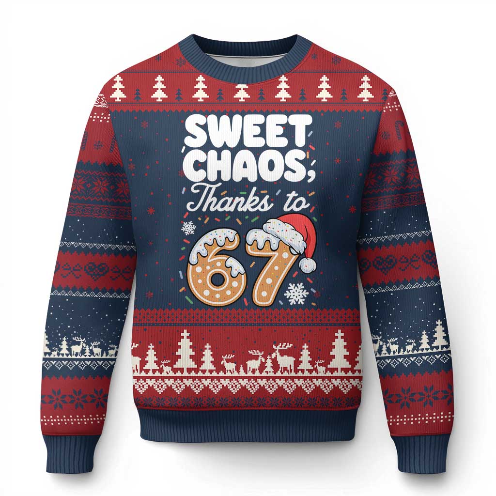 Sweet Chaos Thanks to 67 Ugly Christmas Sweater Funny Xmas Cookie Meme with Sprinkles - Wonder Print Shop