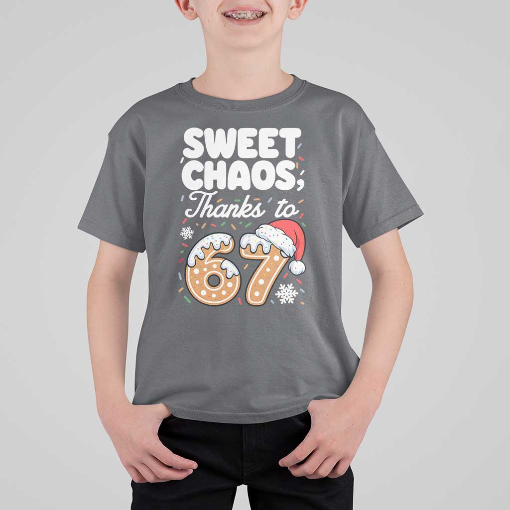 Sweet Chaos Thanks to 67 T Shirt For Kid Funny Christmas Cookie Meme with Sprinkles - Wonder Print Shop