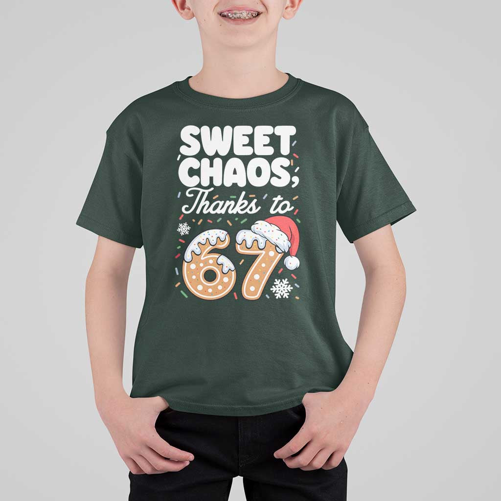 Sweet Chaos Thanks to 67 T Shirt For Kid Funny Christmas Cookie Meme with Sprinkles - Wonder Print Shop