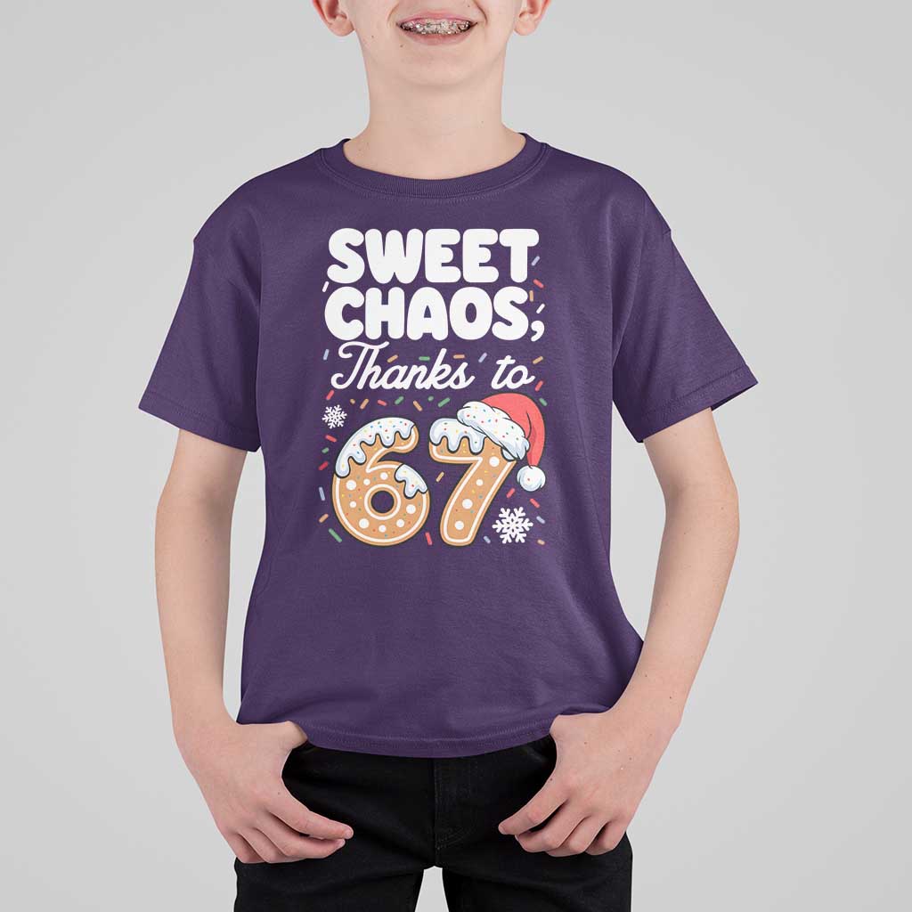 Sweet Chaos Thanks to 67 T Shirt For Kid Funny Christmas Cookie Meme with Sprinkles - Wonder Print Shop