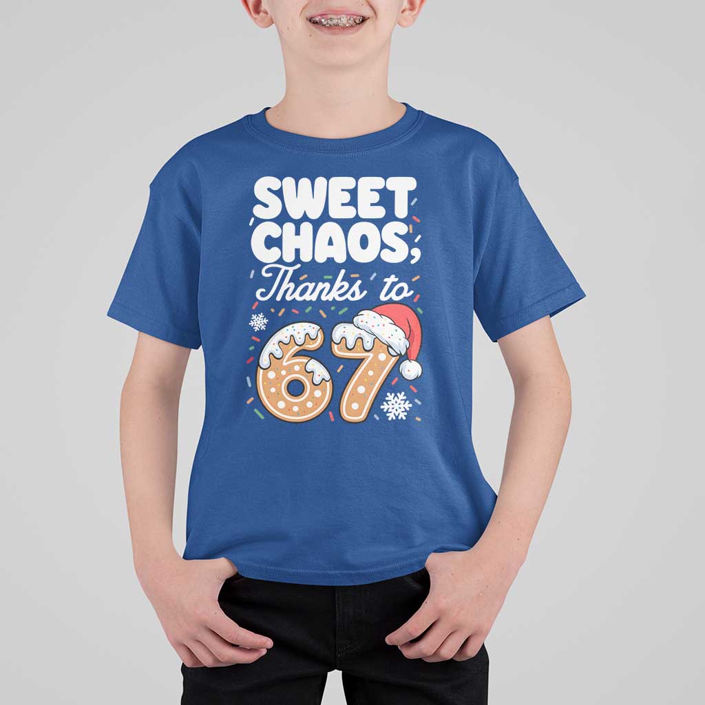 Sweet Chaos Thanks to 67 T Shirt For Kid Funny Christmas Cookie Meme with Sprinkles - Wonder Print Shop