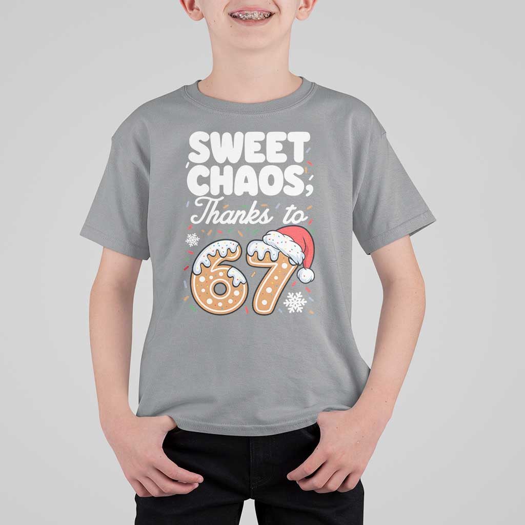 Sweet Chaos Thanks to 67 T Shirt For Kid Funny Christmas Cookie Meme with Sprinkles - Wonder Print Shop