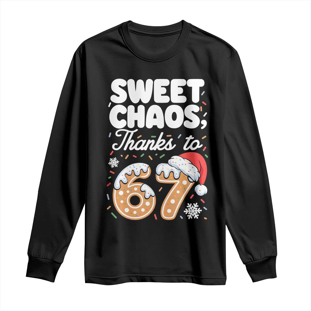 Sweet Chaos Thanks to 67 Long Sleeve Shirt Funny Christmas Cookie Meme with Sprinkles - Wonder Print Shop